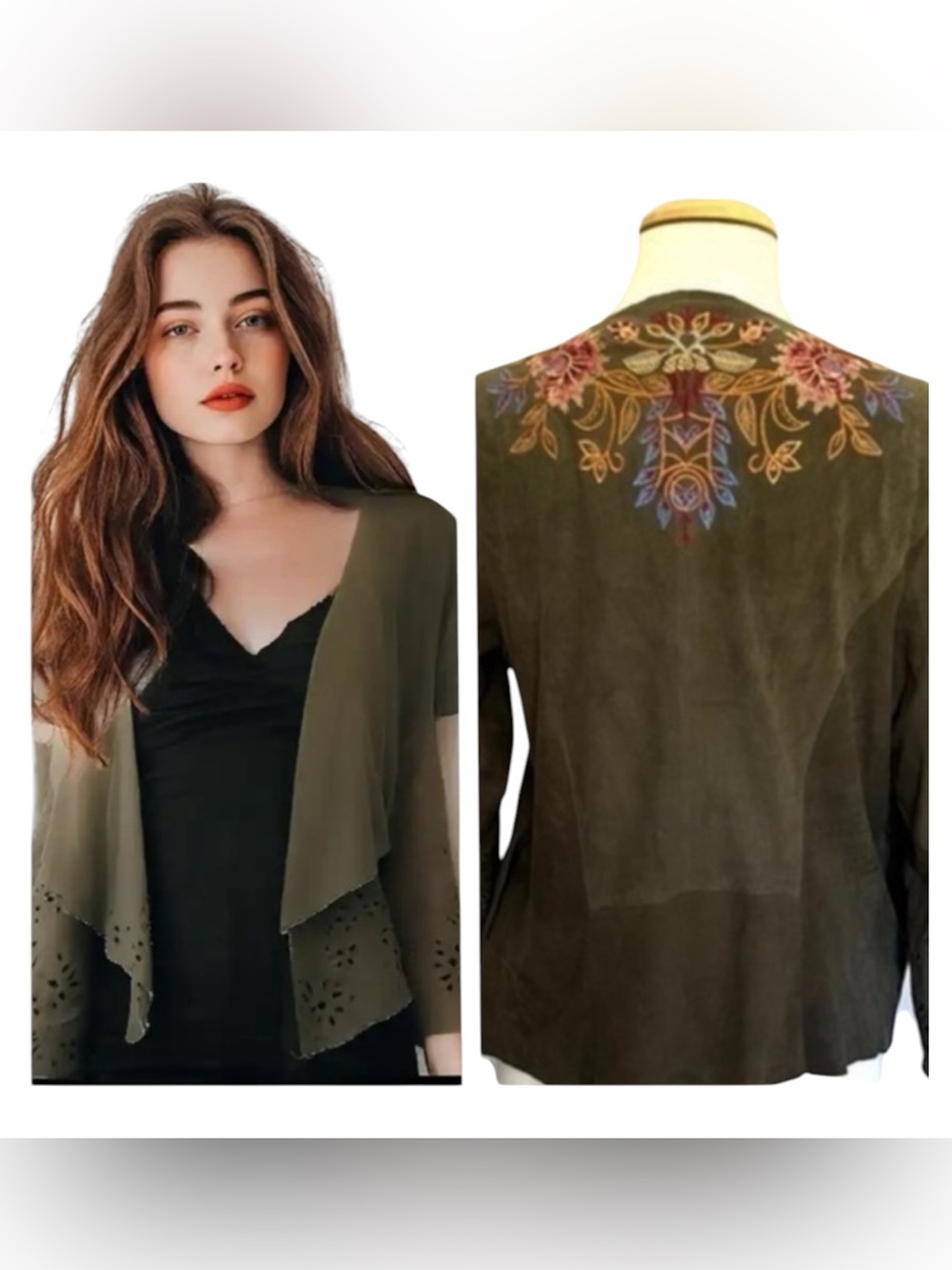 JOHNNY WAS EMBROIDERED MOANA SUEDE JACKET NWT RARE (oversized)